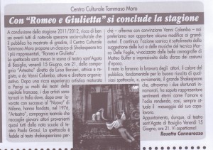 articolo Romeo e Giulietta giugno 2012