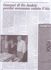 articolo omaggio a De Andrè giugno 2011