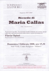 inizativa Incontro con Maria Callas 3.02.2008