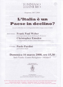 iniziativa Italia è un paese in declino 16.03.2008
